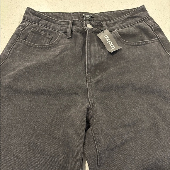 Boohoo Black Flare Wide Leg Jeans, NWT, Size 10 - Picture 4 of 5